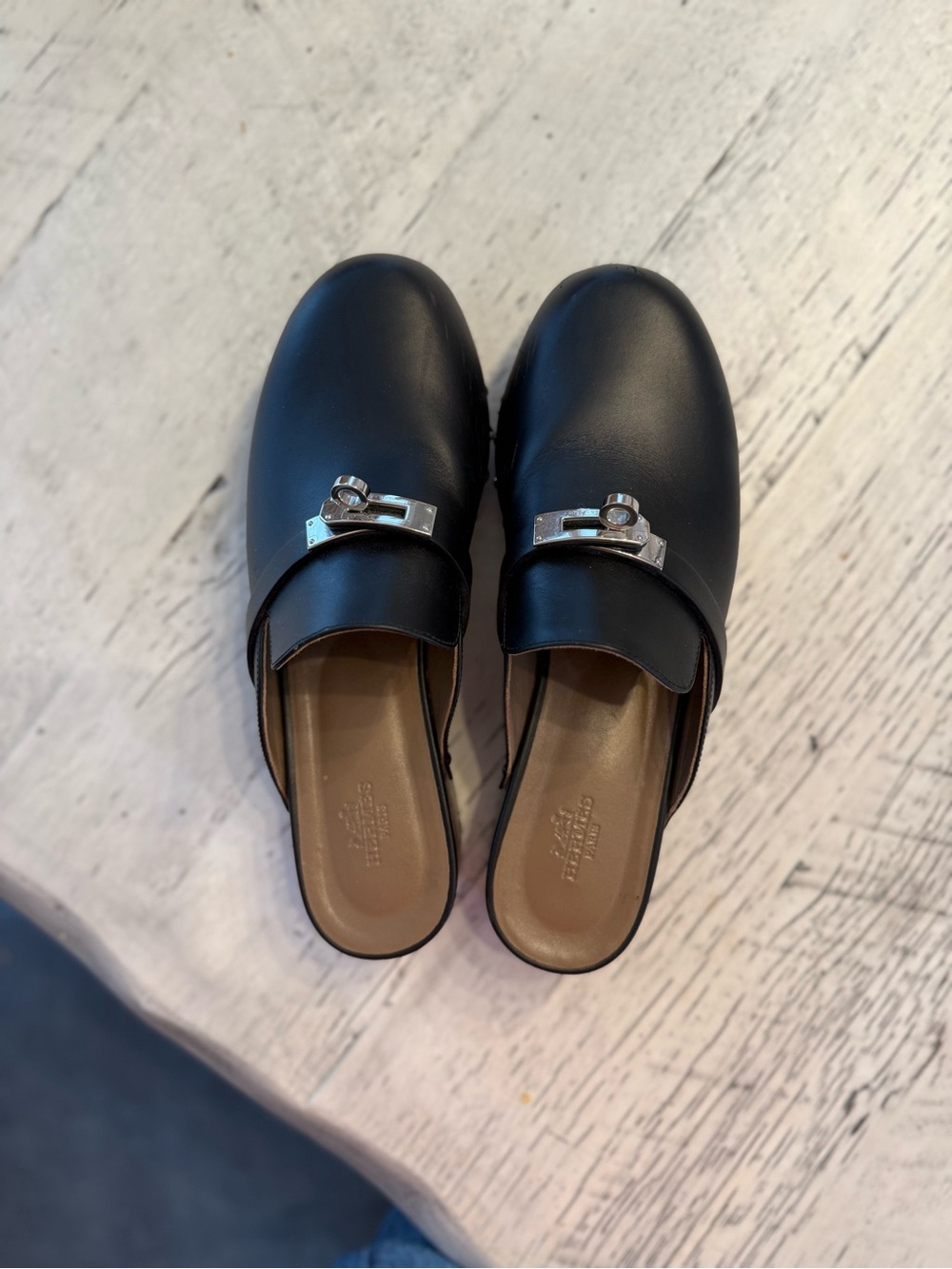 Hermes Carlotta Mules 38 Like New
